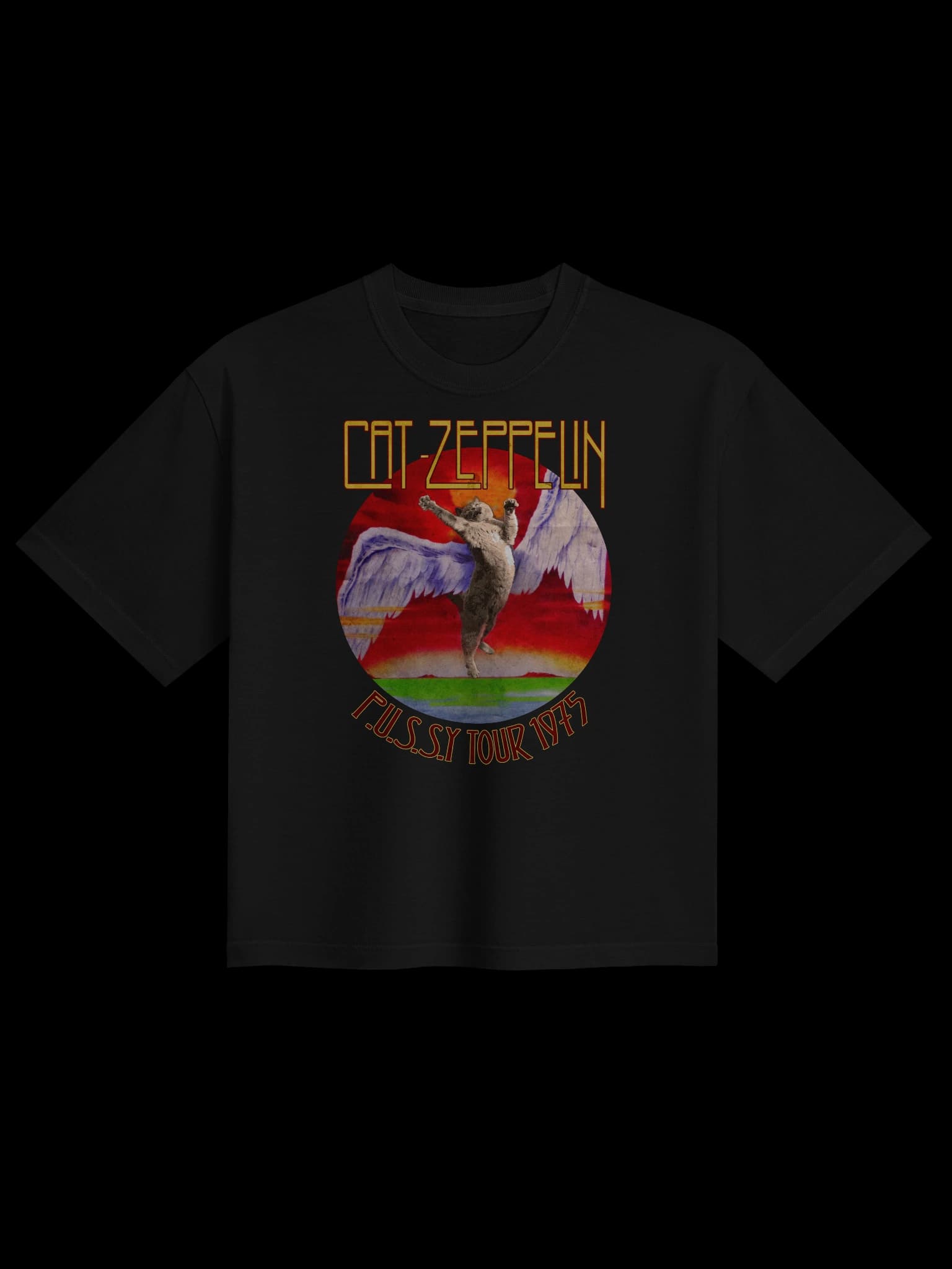 CAT ZEPPELIN tee